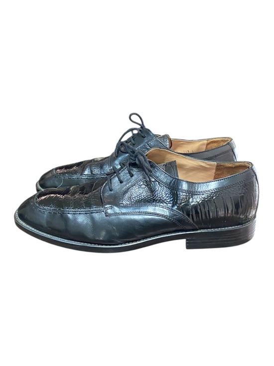 Adolfo Black Textured Leather Lace-Up Oxfords Size 14W